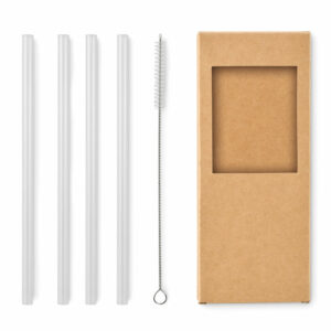 4 pailles verre réutilisables