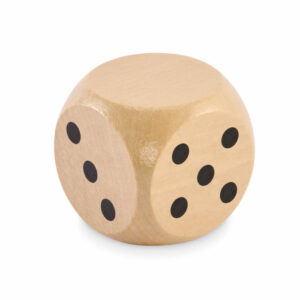 Dés en bois Schima de 5cm dia