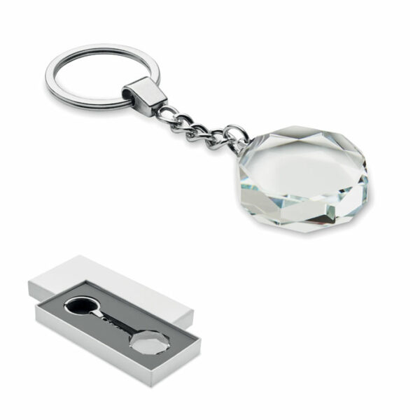 Porte-clés rond en verre