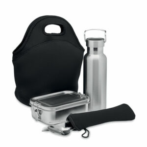 Set à déjeuner en acier inox.